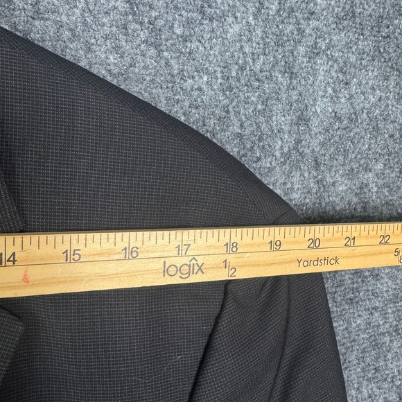 Brooks 346 Blazer Men 46L Black Wool Two Button Business Office Work Sports Coat - Picture 10 of 12